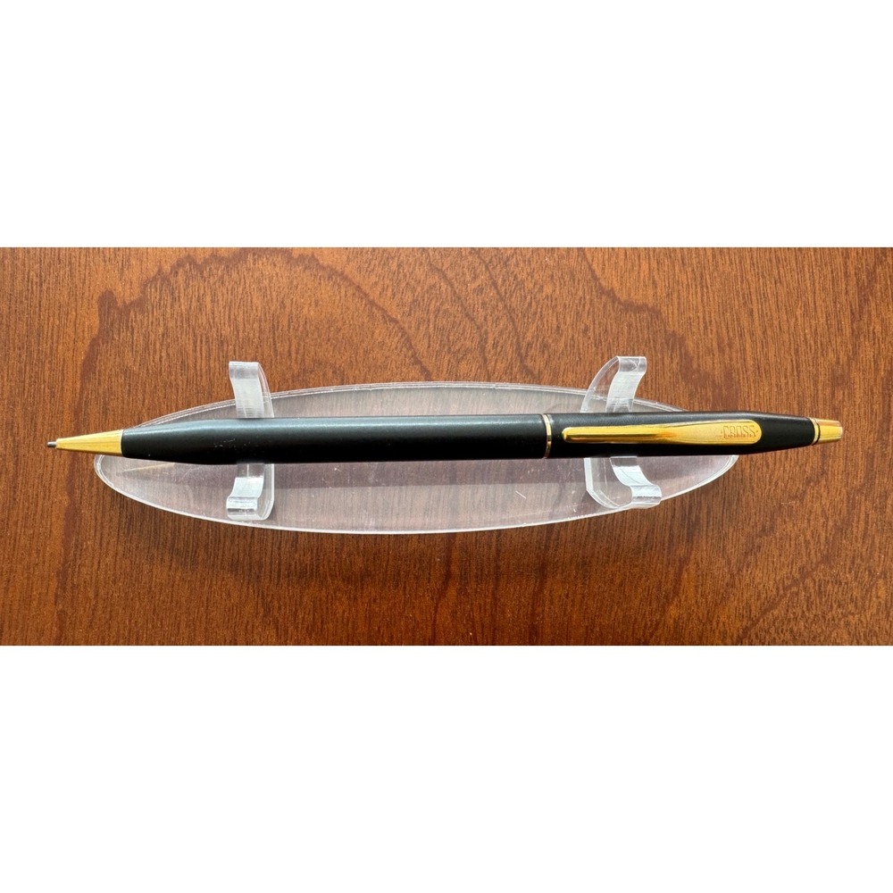 Vintage Cross Classic Century Mechanical Pencil Matte Black with 23K Gold Trim